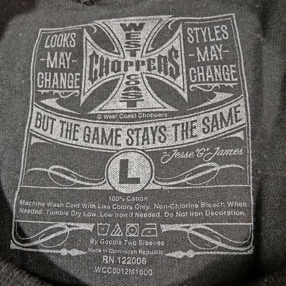 West Coast Choppers Motorcycle Graphic Short Sleeve T-Shirt #I - Picture 5 of 5